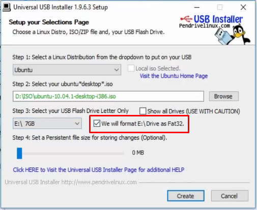 Universal USB Installer formatando Pendrive Bootavel 