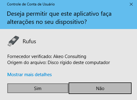 Permitir Programa para Criar Pen drive Bootavel com Rufus
